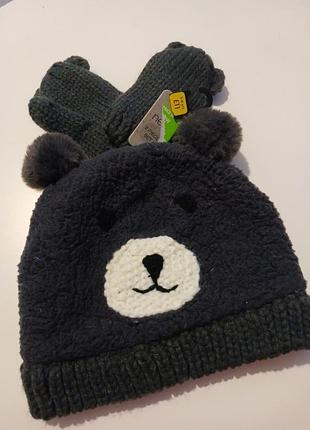 Набір шапка і рукавички , на дівчинку, 5-6  років  , бренду next,