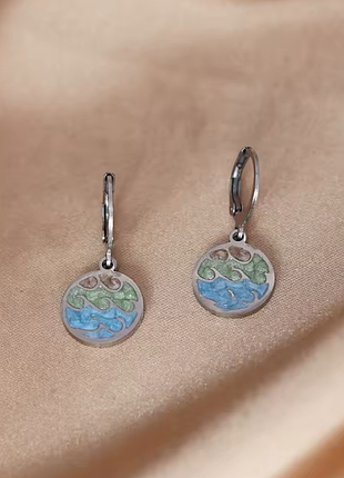 Нержавеющая сталь серьги волны