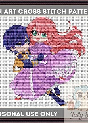 Схема для вишивки хрестиком по аніме 7 життя лиходійки