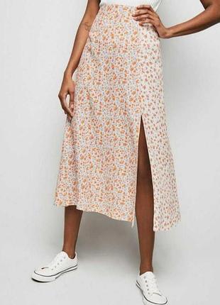 Юбка красивая миди с разрезом