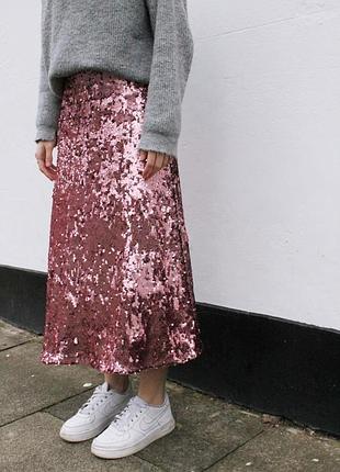 Юбка с пайетками, размер м
