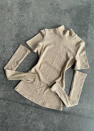 Базовый женский гольф с митенками