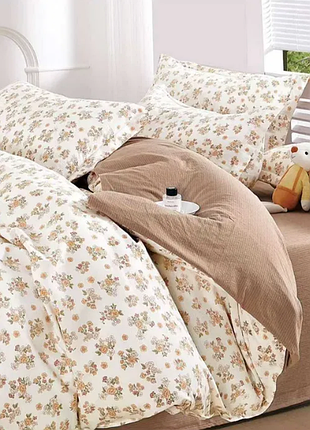 Двуспальный комплект постельного белья из жатки. наволочки - 4 шт.