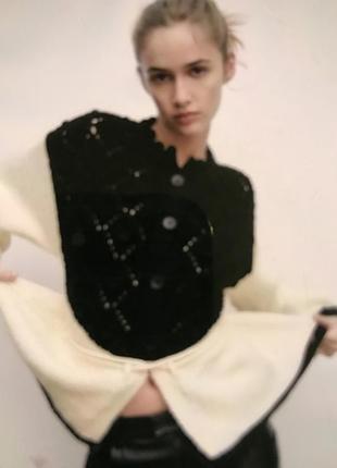 Кофта zara, в'язаний кардиган zara з кулісками тепла