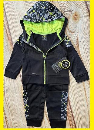 Athletic works спортивний костюм на флісі з капюшоном для хлопчика чорний  86см(18м)