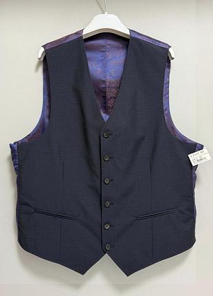 Ted baker жилет - xl • 54/56 - синій - tb4626 - класична чоловіча жилетка костюмна ж54 ж56