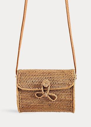 Сумка бамбукова жіноча маленька повсякденна літня