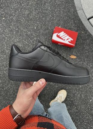 Зимові кросівки nike air force all black (чорні, з хутром)