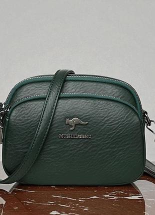 Женская стильная и качественная сумка из эко кожи зеленая
