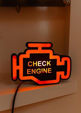 Світильник у формі індикатора “check engine”-яскравий, кумедний і впізнаваний символ для тих, хто живе з машиною “на ти”.підійде для гаража, майстерні