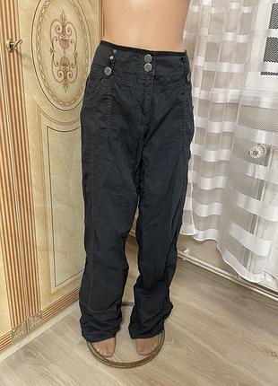 Штани etam з підгином, брюки - бриджі xxl/ 52 / 44 розмір бавовна, широкі штани труби