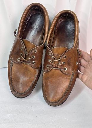 Кожаные оригинальные мокасины топсайдеры sax vibram