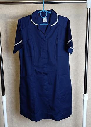 Халат робочий, плаття, медичний, покоївка, прибиральниця, розмір 50 (арт1280)