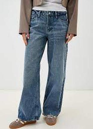 Джинсы джинси женские размер 46-48 / 12-14 не стрейчевые mango широкие палаццо