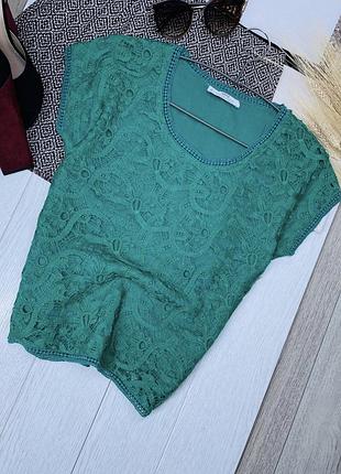 Мереживна блуза mango xs s блуза ажурна блуза зелена