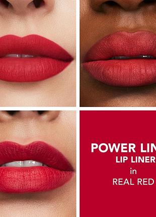 Двосторонній олівець для губ buxom power line plumping lip liner у відтінку real red, 0.3 г