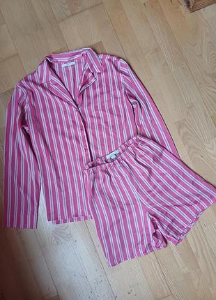 Піжамний комплект із модалу reserved сорочка + шортики в смужку ресервед