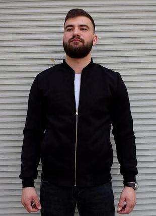 Бомбер мужской замша
