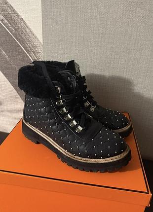 Ботинки на меху в стиле le silla, philipp plein