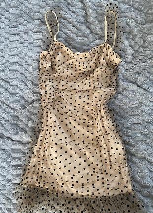 Сукня горошок сітка