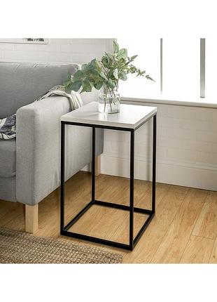 Приставной журнальный столик msmloft — черный каркас, др
