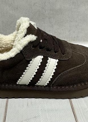 Зимові дитячі кросівки натуральний замш itts 32-37 коричневий