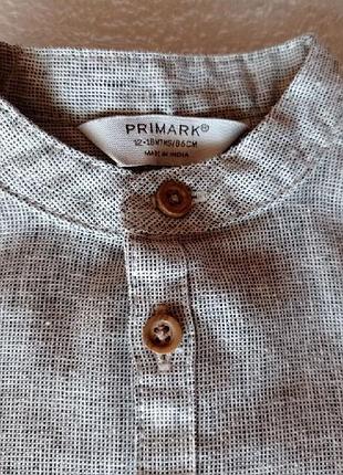 Рубашка primark 12/18 м 86 см с воротником-стойкой.