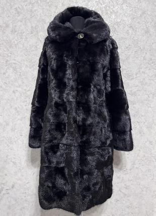 Норкова шуба трансформер 3в1.норка чорний діамант