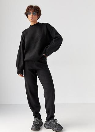 Трикотажний костюм з рваним ефектом , вʼязаний костюм