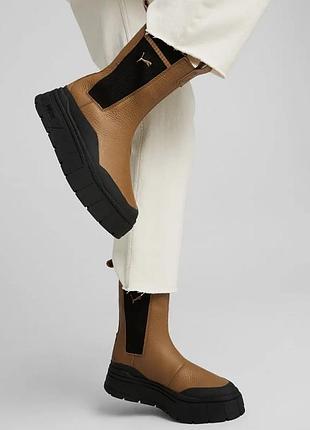 Шкіряні жіночі напів чоботи puma .