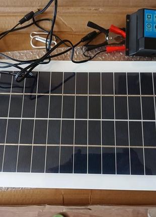 Солнечная панель и контроллер для заряда гаджетов и аккумуляторов 12в