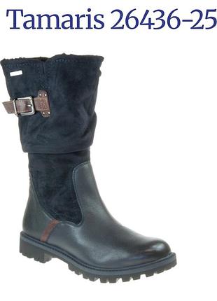 Tamaris, кожаные зимние сапоги с мехом внутри размер 37