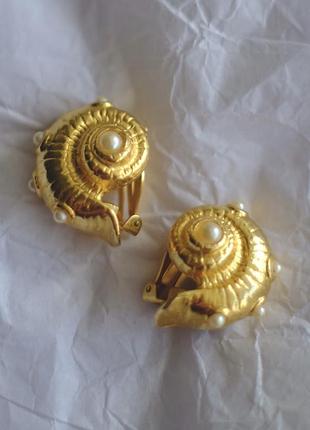Вінтажні кліпси у формі амоніту