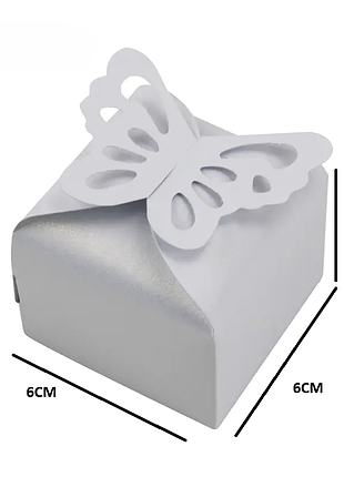 Бонбоньєрка коробочка, метелик біла