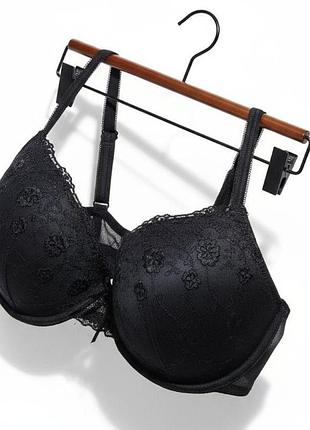 Черный кружевной бюстгальтер push-up, размер 85e