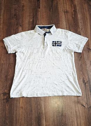 Чоловіча унікальна футболка поло napapijri з великим лого на спині оригінал