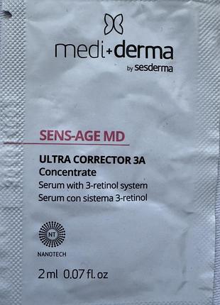 Ліпосомальна омолоджуюча сироватка mediderma sens-age md ultra corrector 3a serum, пробнік 2 мл