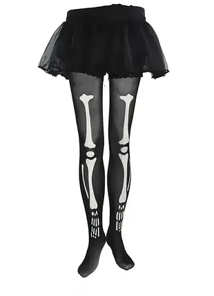 Черные колготки со скелетом