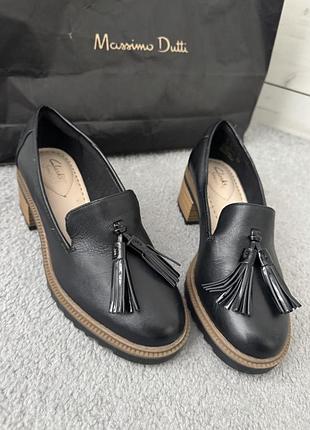 Жіночі шкіряні туфлі лофери clark’s оригінал