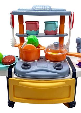 Детская игрушечная кухня звук, свет, посуда, продукты