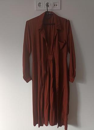 Сарафан на гудзиках коричневий