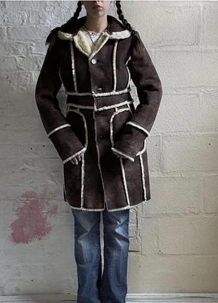Удлиненная дубленка