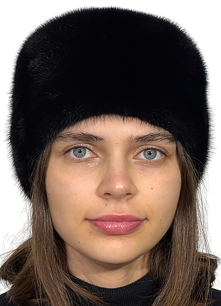 Женская зимняя меховая норочная шапка кубанк 54-60см черный
