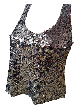 Вечерняя майка в пайетках, серебряный топ zara 
#7