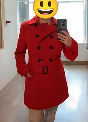 Червоне пальто демісезон жіноче, розмір m/l, в ідеальному стані. бренд new look