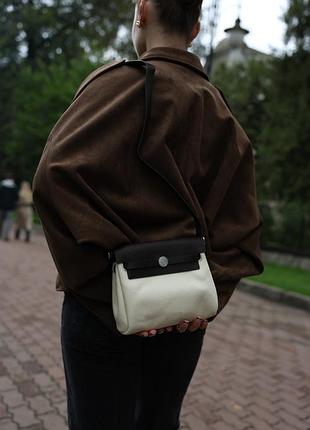 Сумка hermes herbag zip 20 bag black/beige