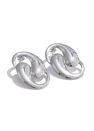 Масивні сережки краплі з позолотою 18k