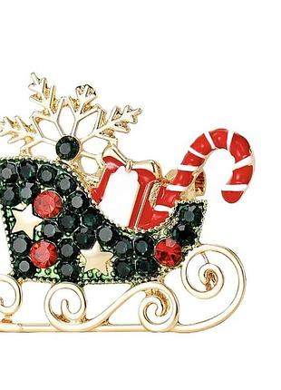 Різдвяна емальована брошка