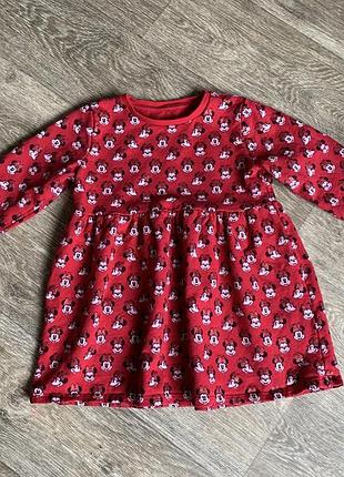 Тепла сукня з minnie mouse 3-4 роки george червона