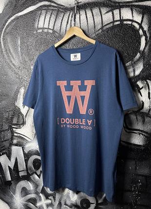 Чоловіча футболка wood wood double a з великим принтом розмір l оригінал
